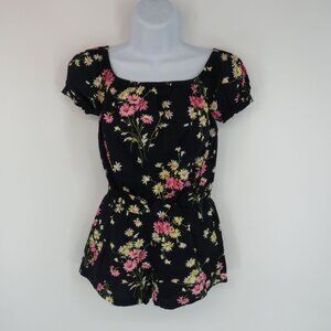 Gap Kids Navy Floral Romper Short Sleeve Elastic Waist 10/12 NWT $39.99